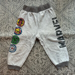 MARVEL Superhero Light Grey Jogger Sweatpants 3T Iron Man Thor Hulk Cap America